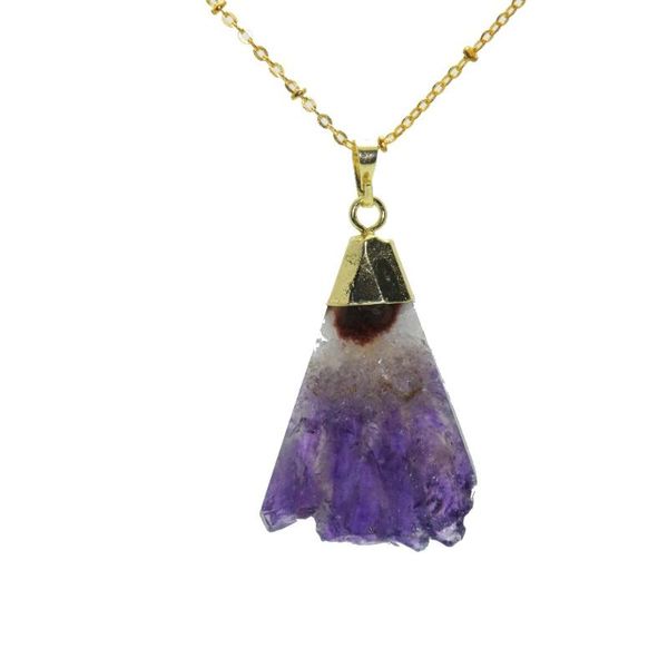 pendant necklaces purple crystal quartz drusy druzy necklace besom sector charm chain raw cluster geode stone, Silver
pendant necklaces purple crystal quartz drusy druzy necklace besom sector charm chain raw cluster geode stone, Silver
