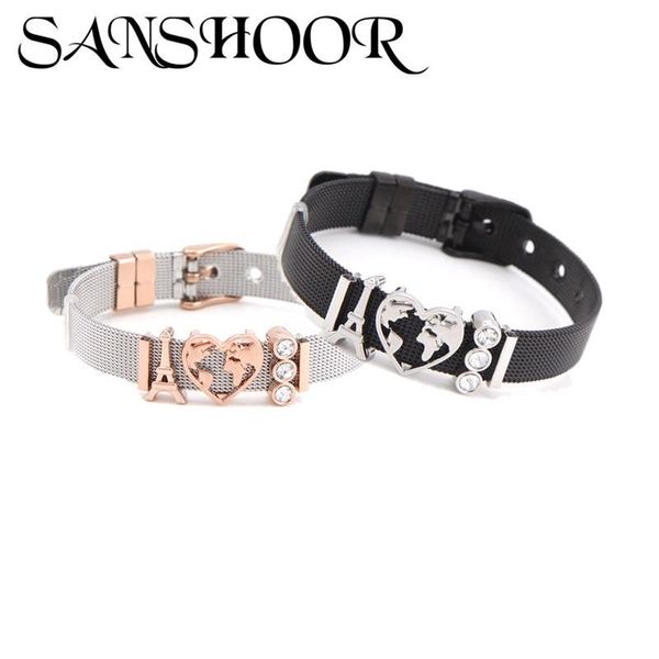 dropshipping sanshoor jewelry the crystal globle map slide charms fit 10mm stainless steel mesh bracelet set for women as gift, Golden;silver
dropshipping sanshoor jewelry the crystal globle map slide charms fit 10mm stainless steel mesh bracelet set for women as gift, Golden;silver