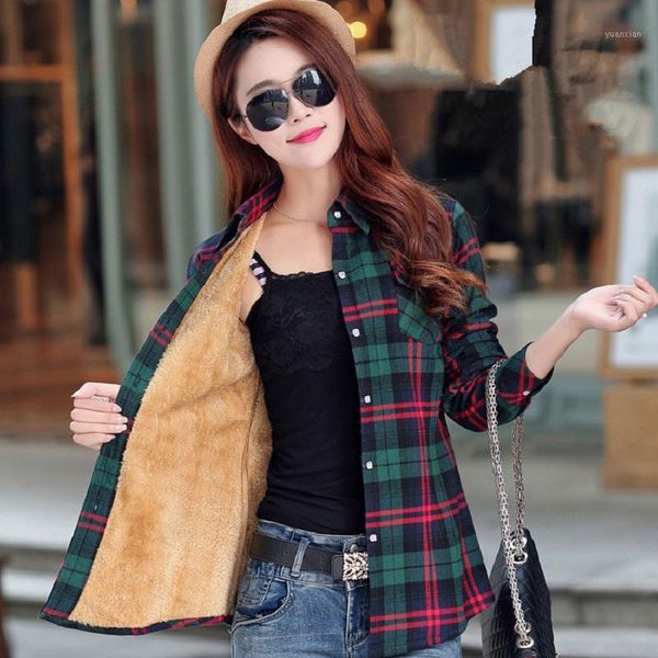 winter warm blouses women autumn coats camisa femininas long-sleeve thick velvet plaid shirt flannel shirts full cotton, White
winter warm blouses women autumn coats camisa femininas long-sleeve thick velvet plaid shirt flannel shirts full cotton, White