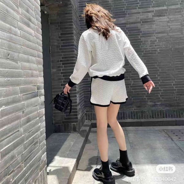 two women's piece pants autumn unique letter pattern set long sleeve round neck sweater shorts set mrp5, White
two women's piece pants autumn unique letter pattern set long sleeve round neck sweater shorts set mrp5, White