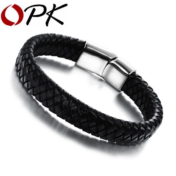 charm bracelets opk fashion knitted genuine leather rope chain man classical simple design men jewelry with magnet buckle ph894, Golden;silver
charm bracelets opk fashion knitted genuine leather rope chain man classical simple design men jewelry with magnet buckle ph894, Golden;silver