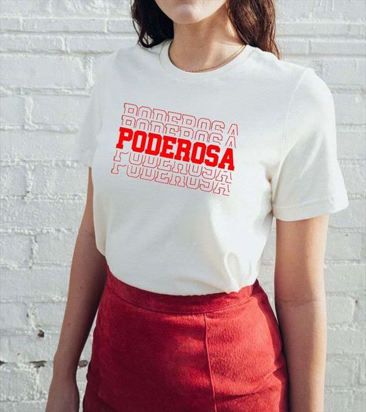 poderosa printed new arrival womens summer funny casual 100%cotton t shirt spanish shirts cute latina shirt empowering women, White
poderosa printed new arrival womens summer funny casual 100%cotton t shirt spanish shirts cute latina shirt empowering women, White