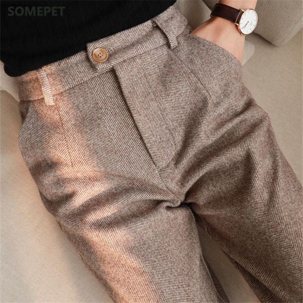 herringbone woolen pants women's harem pencil pants autumn winter high waisted casual suit office lady women trousers, Black;white
herringbone woolen pants women's harem pencil pants autumn winter high waisted casual suit office lady women trousers, Black;white