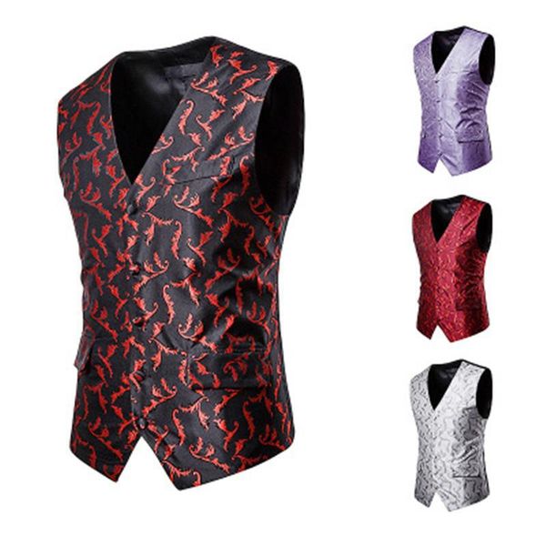 plus size men casual suit vest silk leaves pattern embroidered smart casual suit vest single-breasted design slim fit for mens, Black;white
plus size men casual suit vest silk leaves pattern embroidered smart casual suit vest single-breasted design slim fit for mens, Black;white