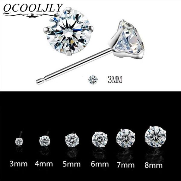 3mm-8mm 1 pair round stud earrings for women cz zircon ear piercing studs steel jewelry women girl gift, Golden;silver
3mm-8mm 1 pair round stud earrings for women cz zircon ear piercing studs steel jewelry women girl gift, Golden;silver