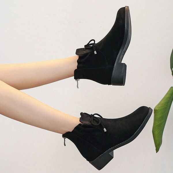 hkxn 2020 autumn winter new woman bow short boots british wind suede women's boots comfortable wild thick heel ankle t #8g3r, Black
hkxn 2020 autumn winter new woman bow short boots british wind suede women's boots comfortable wild thick heel ankle t #8g3r, Black