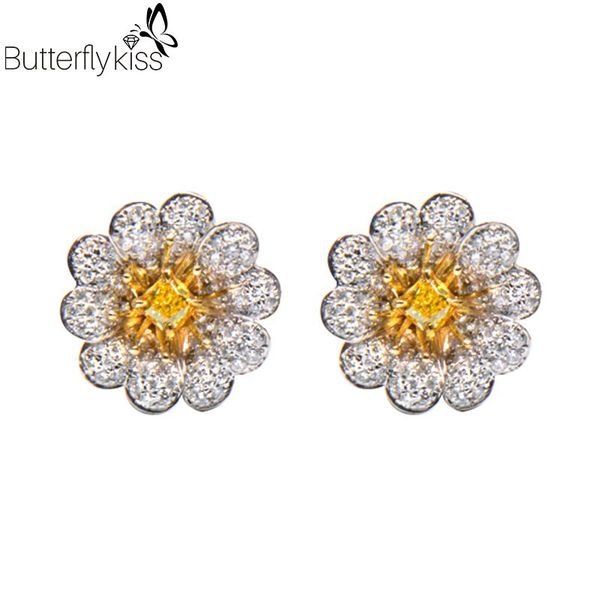 bk 18k white gold stud earrings for women vs d color moissanite yellow diamond 3g genuine gold 585 wedding party jewelry gifts, Golden;silver
bk 18k white gold stud earrings for women vs d color moissanite yellow diamond 3g genuine gold 585 wedding party jewelry gifts, Golden;silver