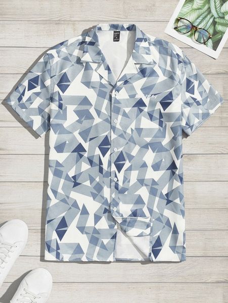 men letter & geo print shirt x7iu#, White;black
men letter & geo print shirt x7iu#, White;black