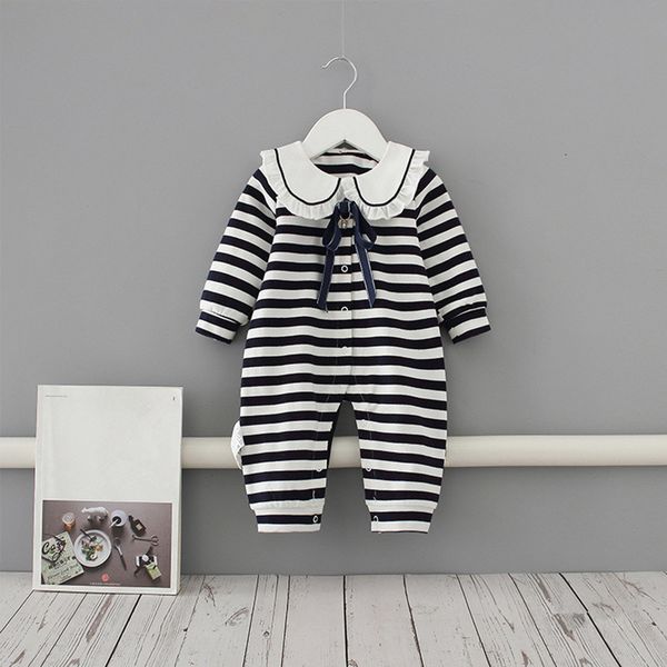 2021 new peter pan collar striped baby rompers toddler girls clothing infant jumpsuit clothes newborn costume with bow 0-2y a8wp, Blue
2021 new peter pan collar striped baby rompers toddler girls clothing infant jumpsuit clothes newborn costume with bow 0-2y a8wp, Blue