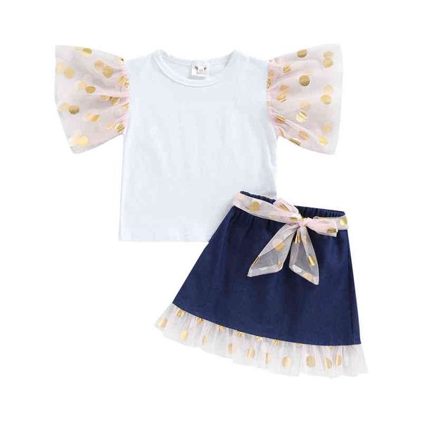 2022-01-18 lioraitiin 2-7years toddlers girls 3pcs outfits dot print short sleeve round neck t-shirt ruffled skirt waist belt g220217, White
2022-01-18 lioraitiin 2-7years toddlers girls 3pcs outfits dot print short sleeve round neck t-shirt ruffled skirt waist belt g220217, White