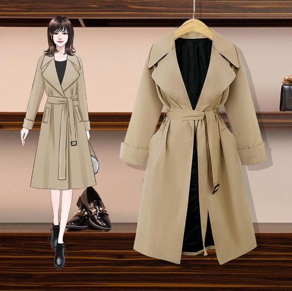 fashion 4xl plus size women's clothing loose casaco feminino elegant long wind coat women's windbreaker, Tan;black
fashion 4xl plus size women's clothing loose casaco feminino elegant long wind coat women's windbreaker, Tan;black