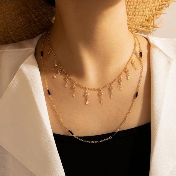brling new 2020 fashion ins vintage chain pendant choker rice pearl double star alloy necklace for women girls gifts party, Golden;silver
brling new 2020 fashion ins vintage chain pendant choker rice pearl double star alloy necklace for women girls gifts party, Golden;silver