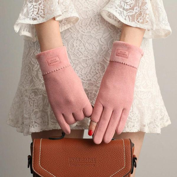 autumn and winter ladies two-finger monochrome gloves winter printing warm touch screen household sports cycling gloves, Blue;gray 
autumn and winter ladies two-finger monochrome gloves winter printing warm touch screen household sports cycling gloves, Blue;gray