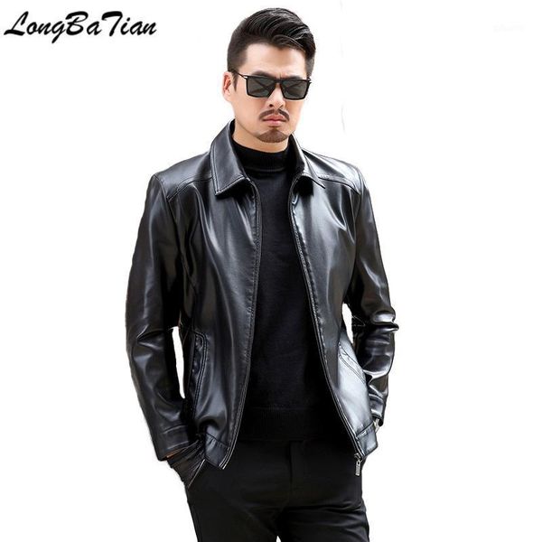 faux jacket man motorcycle coat men's oversize m-4xl male leather clothing outerwear1, Black