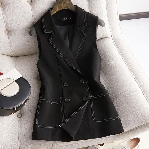 women's blazer vest elegant office lady coat double breasted blazers female waistcoat causal suits sleeveless jacket plus size, Black;white
women's blazer vest elegant office lady coat double breasted blazers female waistcoat causal suits sleeveless jacket plus size, Black;white