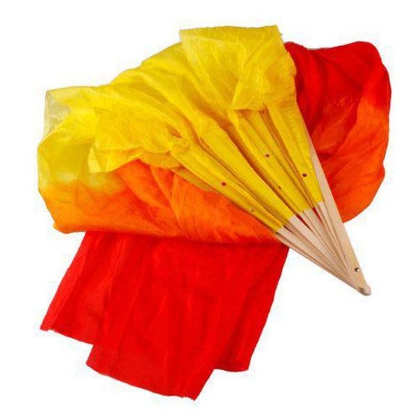 Image of Fashion 1.5M Hand Made Colorful Belly Dance Dancing Silk Bamboo Long Fans Veils