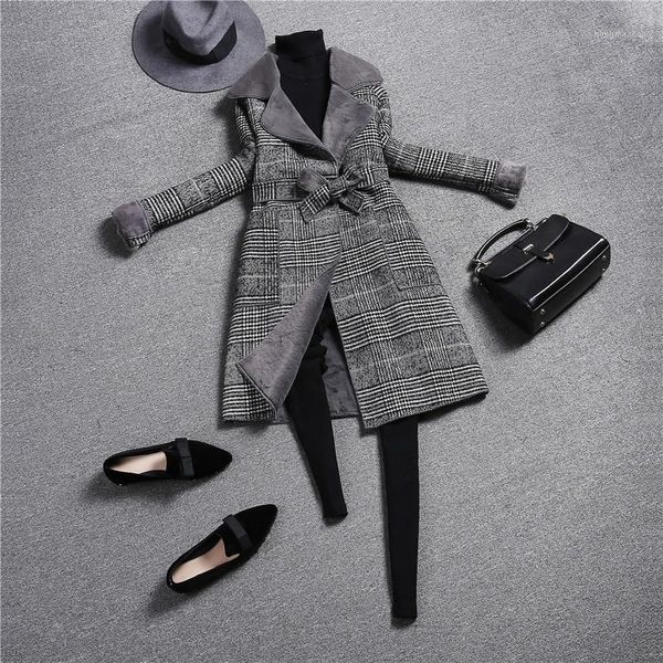 fashion vintage plaid wool coat women slim belt turndown collar coats ladies korean autumn winter warm faux wool liner outerwear1, Black
fashion vintage plaid wool coat women slim belt turndown collar coats ladies korean autumn winter warm faux wool liner outerwear1, Black
