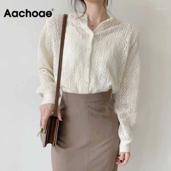 aachoae women chic knitted blouses 2020 fashion lantern long sleeve cardigan blouse solid hollow out elegant blusa feminina1, White
aachoae women chic knitted blouses 2020 fashion lantern long sleeve cardigan blouse solid hollow out elegant blusa feminina1, White