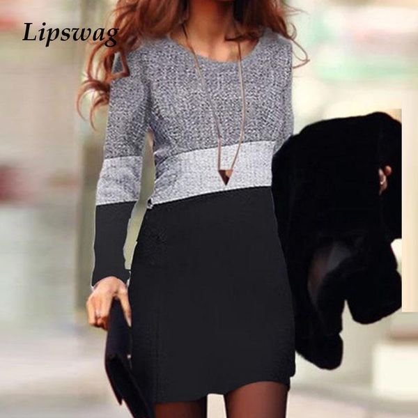 elegant patchwork spring dress women fashion casual long sleeve party dresses lady autumn bodycon slim all-match dress vestidos, Black;gray
elegant patchwork spring dress women fashion casual long sleeve party dresses lady autumn bodycon slim all-match dress vestidos, Black;gray