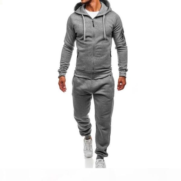 men sportswear 2 pieces set fashion warm tracksuit sweatser+sweatpants sporting zipper suit mens clothing slim fit sets, Gray
men sportswear 2 pieces set fashion warm tracksuit sweatser+sweatpants sporting zipper suit mens clothing slim fit sets, Gray