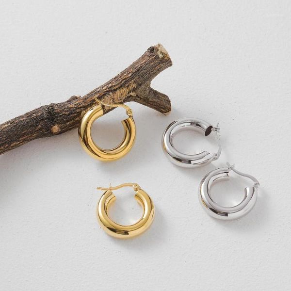 jdea395 18k gold plated sterling silver hollow hoop earrings lightweight click-huggie earrings for women girls1, Golden;silver