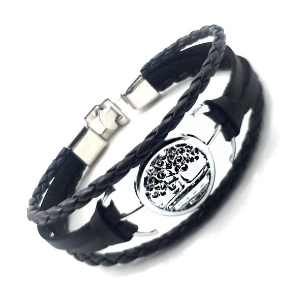 charm bracelets 2021 handmade black leather bracelet antique silver color tree for men jewelry b18044, Golden;silver
charm bracelets 2021 handmade black leather bracelet antique silver color tree for men jewelry b18044, Golden;silver