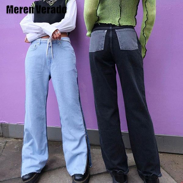 women's jeans zip-up side split wide leg patchwork high waist baggy boyfriend straight jean oversize harajuku trouser streetwear, Blue
women's jeans zip-up side split wide leg patchwork high waist baggy boyfriend straight jean oversize harajuku trouser streetwear, Blue