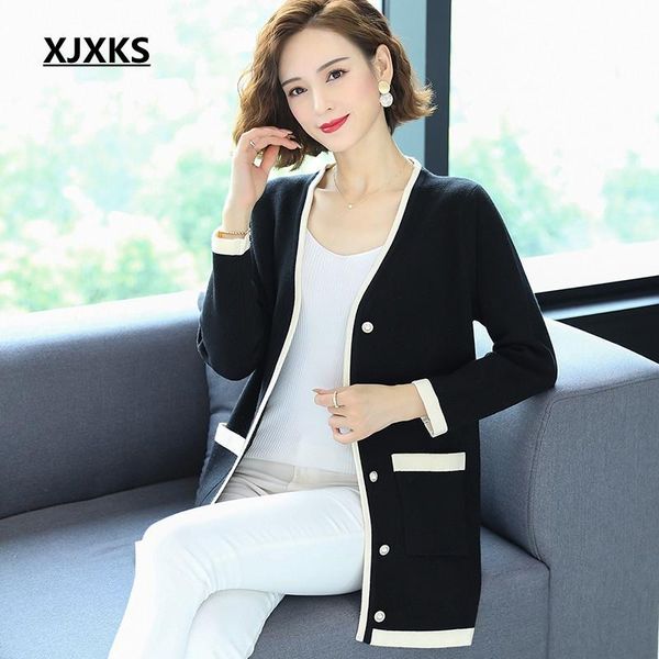 women's knits & tees xjxks knitted cardigan women fashion long sleeve v neck single-breasted jumper sweater, White
women's knits & tees xjxks knitted cardigan women fashion long sleeve v neck single-breasted jumper sweater, White