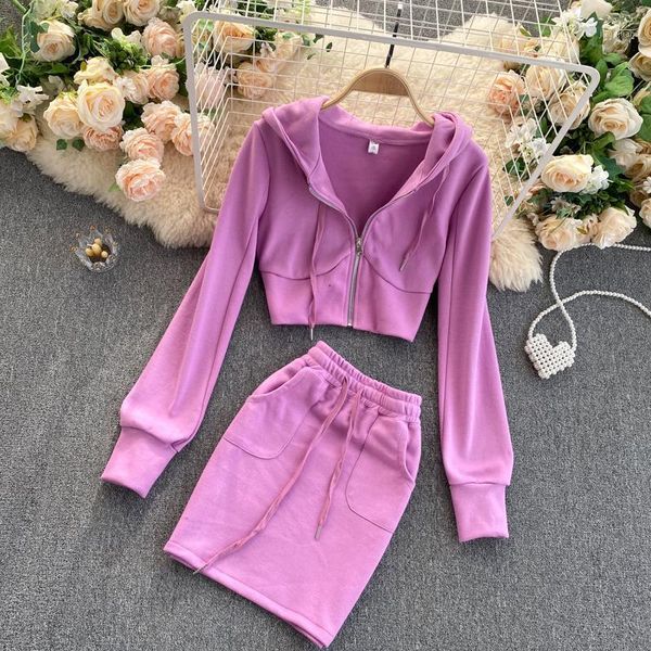 korean women two piece outfits long sleeve hooded zipper and skirts new 2021 spring fashion ladies solid casual suit set1, Gray
korean women two piece outfits long sleeve hooded zipper and skirts new 2021 spring fashion ladies solid casual suit set1, Gray