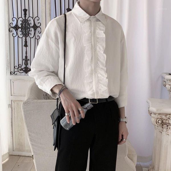 summer korean shirt men's fashion solid color business casual evening dress shirt men streetwear wild loose loose sleeve1, White;black
summer korean shirt men's fashion solid color business casual evening dress shirt men streetwear wild loose loose sleeve1, White;black