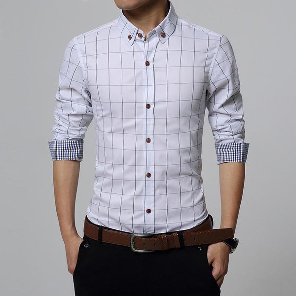men's casual shirts autumn fashion brand men clothes slim fit long sleeve shirt plaid cotton social plus size -5xl, White;black
men's casual shirts autumn fashion brand men clothes slim fit long sleeve shirt plaid cotton social plus size -5xl, White;black