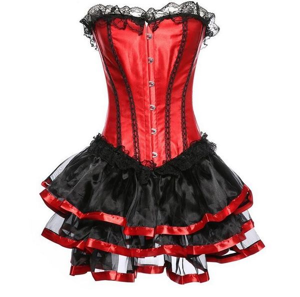 red colors lace up back satin corset bustier tutu dress plus size s-6xl corset halloween costume for women party dress, Black;white
red colors lace up back satin corset bustier tutu dress plus size s-6xl corset halloween costume for women party dress, Black;white
