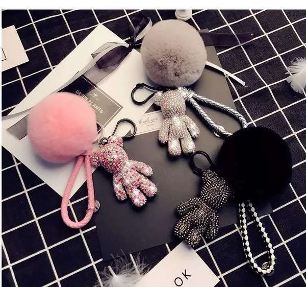 cute fur ball chain, key car supplies wholesale, Silver