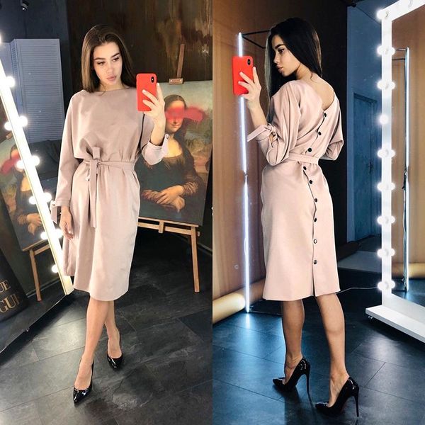dabourfeel backless button sashes wrist bow loose dress women o-neck long sleeve midi dress casual 2021 party club fashion, Black;gray
dabourfeel backless button sashes wrist bow loose dress women o-neck long sleeve midi dress casual 2021 party club fashion, Black;gray