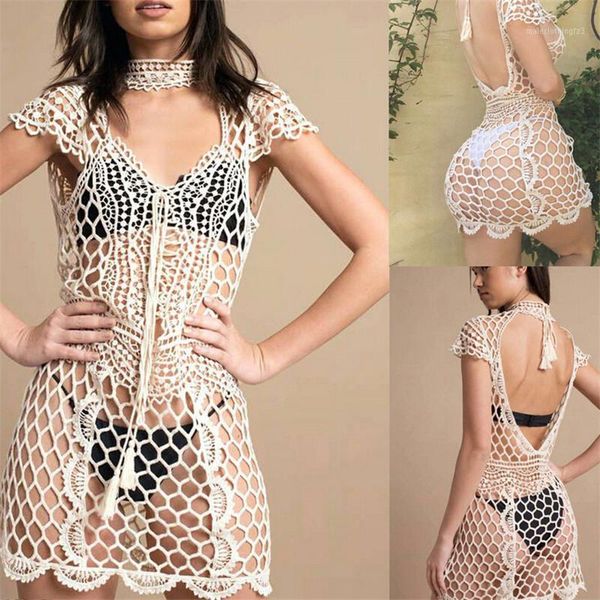 casual dresses 2021 summer women bikini cover up lace hollow crochet swimsuit halter backless bathing suit beachwear tunic beach dress 1, Black;gray
casual dresses 2021 summer women bikini cover up lace hollow crochet swimsuit halter backless bathing suit beachwear tunic beach dress 1, Black;gray