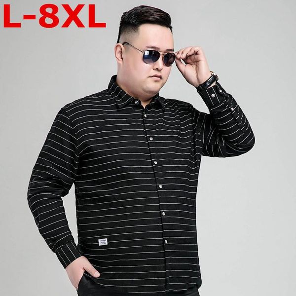men's casual shirts plus size 8xl 7xl 6xl mens business long sleeved shirt classic striped male social dress, White;black
men's casual shirts plus size 8xl 7xl 6xl mens business long sleeved shirt classic striped male social dress, White;black