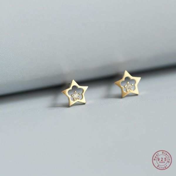925 sterling silver 14k gold plum blossom star stud earrings women hollow inlaid crystal light luxury student party jewelry, Golden;silver
925 sterling silver 14k gold plum blossom star stud earrings women hollow inlaid crystal light luxury student party jewelry, Golden;silver