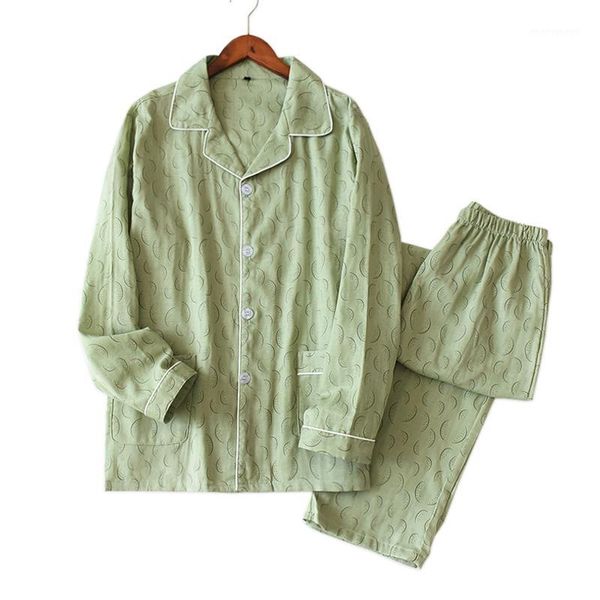 men's sleepwear korea fresh cozy pure cotton pajama sets men japanese 100% gauze casual male long sleeve simple pyjamas men1, Black;brown
men's sleepwear korea fresh cozy pure cotton pajama sets men japanese 100% gauze casual male long sleeve simple pyjamas men1, Black;brown
