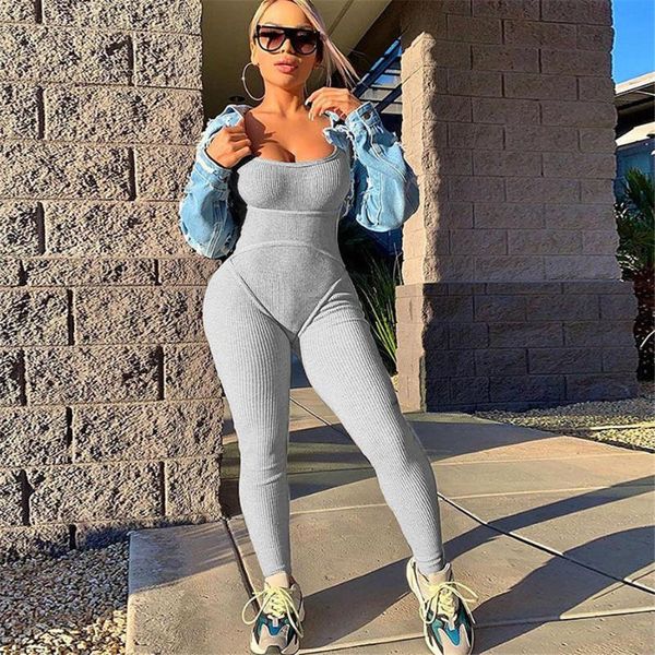 women's jumpsuits & rompers woman sleeveless spaghetti strap jumpsuit bodycon skinny female casual bodysuit jogging clothes solid black, Black;white
women's jumpsuits & rompers woman sleeveless spaghetti strap jumpsuit bodycon skinny female casual bodysuit jogging clothes solid black, Black;white