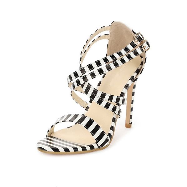 2021 new yellow roman style stripe sandals, open buckle cross, thin toe high summer women's heels stilettos 8i2u, Black
2021 new yellow roman style stripe sandals, open buckle cross, thin toe high summer women's heels stilettos 8i2u, Black