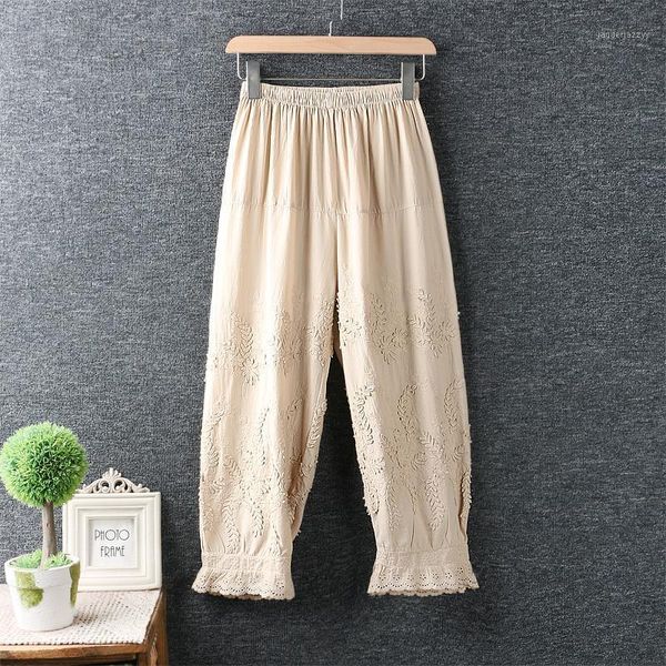 women's pants & capris summer sweet embroidered flower cotton ankle-length loose casual female pants1, Black;white
women's pants & capris summer sweet embroidered flower cotton ankle-length loose casual female pants1, Black;white