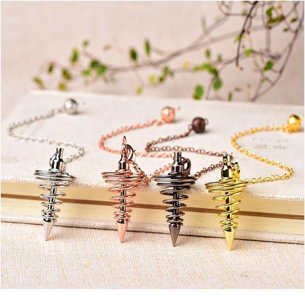 metal pendulum pendulos radiestesia pendulums for dowsing spiral cone antique gold silver color pyramid pendule reiki qylvhl, Black
metal pendulum pendulos radiestesia pendulums for dowsing spiral cone antique gold silver color pyramid pendule reiki qylvhl, Black
