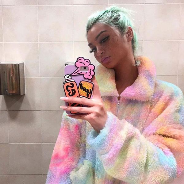 women's fur & faux yiciya autumn winter tie dye pink coat women casual loose furry teddy bear jacket shaggy thick warm soft overcoat, Black
women's fur & faux yiciya autumn winter tie dye pink coat women casual loose furry teddy bear jacket shaggy thick warm soft overcoat, Black