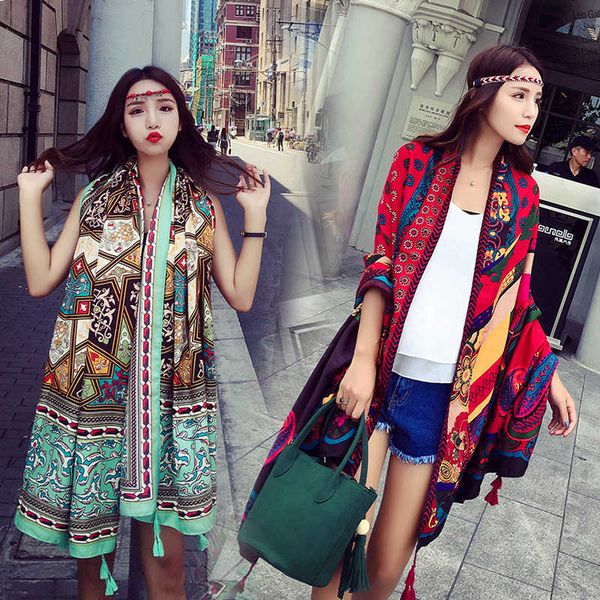 2019 thickened twill cotton printed national style scarf air conditioning warm women's versatile anti sun shawl scarf, Blue;gray
2019 thickened twill cotton printed national style scarf air conditioning warm women's versatile anti sun shawl scarf, Blue;gray