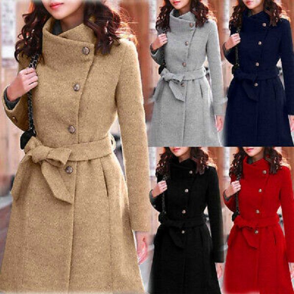 women's wool & blends womens winter lapel coat trench jacket long sleeve overcoat outwear female camel plus size, Black
women's wool & blends womens winter lapel coat trench jacket long sleeve overcoat outwear female camel plus size, Black