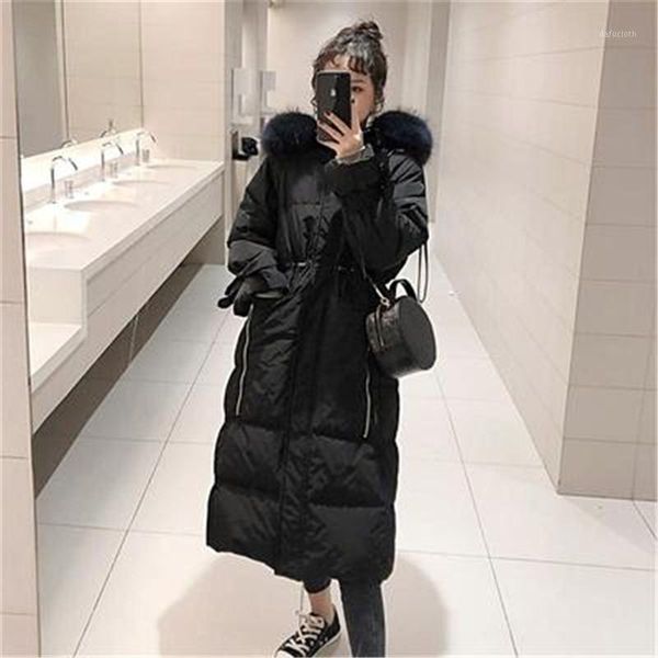 2020 new winter women thicken warm hooded large real raccoon fur white duck down long coat ladies casual jacket loose parka c1931, Black
2020 new winter women thicken warm hooded large real raccoon fur white duck down long coat ladies casual jacket loose parka c1931, Black