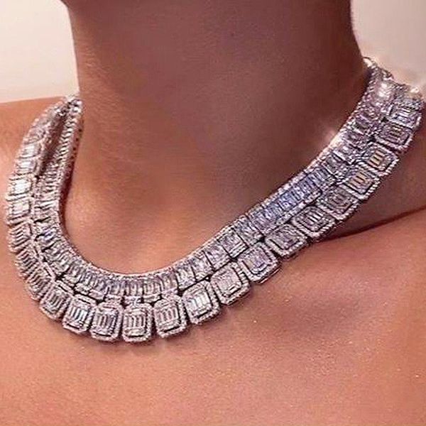 chokers silver color square cubic zirconia charm tennis chain necklac 13mm luxury full iced out cz hiphop choker jewelry for women, Golden;silver
chokers silver color square cubic zirconia charm tennis chain necklac 13mm luxury full iced out cz hiphop choker jewelry for women, Golden;silver