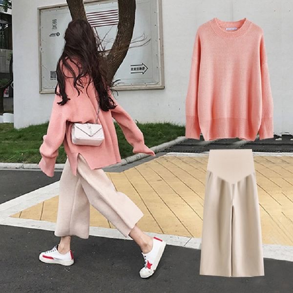 new pregnant women's sweater autumn middle length loose outer knitted bottom coat maternity winter suit fashion, White
new pregnant women's sweater autumn middle length loose outer knitted bottom coat maternity winter suit fashion, White