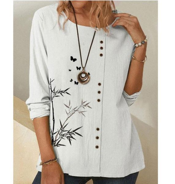 women's blouses & shirts 2021 spring fashion linen v-neck women blouse long sleeve floral plus size casual office lady blusas, White
women's blouses & shirts 2021 spring fashion linen v-neck women blouse long sleeve floral plus size casual office lady blusas, White