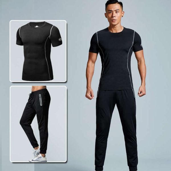 quick men's summer breathable dry fitness tights morning running basketball training suit gym, Gray
quick men's summer breathable dry fitness tights morning running basketball training suit gym, Gray